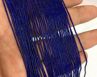 38 cm long natural lapis lazuli beads from afghanistan
