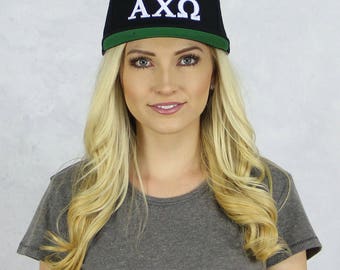 Alpha Chi Omega Snapback Hat in Black