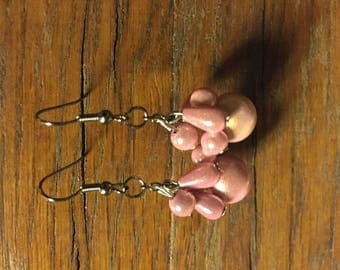 Pink dangle earrings
