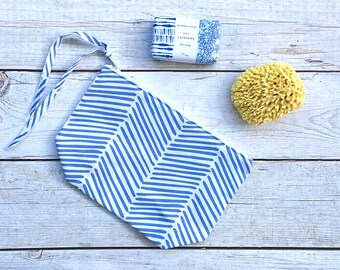 Wet Bag Pouch - Blue and White Painted Arrows, Reusable, Washable, Diaper Storage Bag, Mom Clutch, Bikini Bag, Travel Bag, Cosmetic Bag