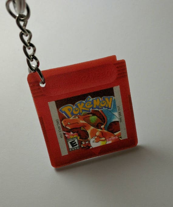 Single Retro Pokemon Game Cartridge Keychain Pokemon Red