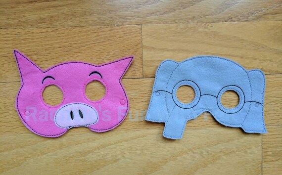 Elephant and Piggie inspired masks