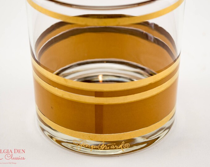 MCM Lowball Glasses | Vintage Georges Briard Signed Glasses | Lowball Glass Set Of 6