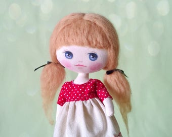 Art doll, Handmade cloth doll, OOAK doll, cloth dolls, Collectible doll, ooak art doll, ooak toy, lati yelllow, artist doll, artist toy