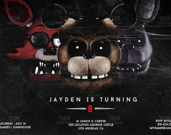 Five Nights At Freddy's Invitations - Party Birthday Supplies - Foxy, Bonnie, Freddie, Main Characters