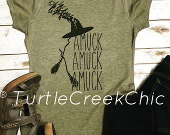 Hocus Pocus Shirt, AMUCK AMUCK AMUCK, Halloween Shirt, Funny Halloween Shirt, Cute Halloween Shirt, Women's Halloween Shirt, Cute Women's
