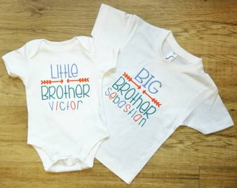 Personalised, Big Brother, Little Brother, Big Brother t-shirt, Little Brother vest, personalised Brother gift, New brother gift, siblings