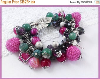 Sale Woman beaded bracelet Beaded earrings Colorful earrings Colorful bracelet Colorful jewelry set Gems set Aventurine earrings Tourmaline