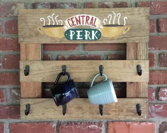Coffee Mug Rack, Central Perk Coffee Rack, Rustic Coffee Rack, Coffee Rack, Coffee Cup Rack