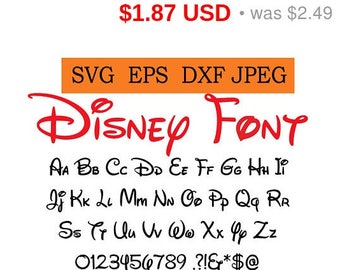 Sale 25% - Walt Disney Font in SVG / Eps / Dxf / Jpg files INSTANT DOWNLOAD!