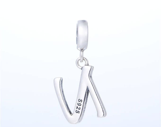 Letter N Initial Pendant Charm, Silver Personalzed Jewelry, Initial Charm N, Girls Necklace Pendant Charm, Letter Jewelry, Alphabet Charm