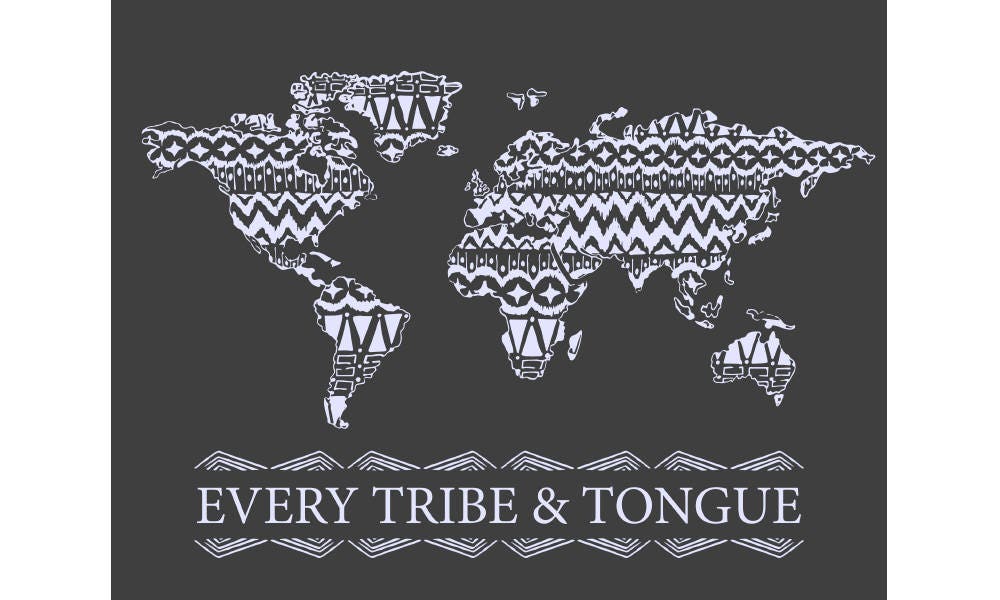 Every Tribe and Tongue Wall Art In Dark Gray