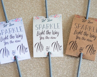 20 x Let Love Sparkle - Wedding Sparkler Tags - General