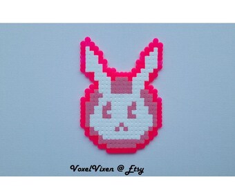 Overwatch D.Va GG Pixel Rabbit Bunny Spray Perler Bead Coaster