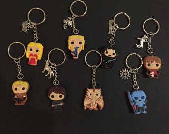 Game of Thrones keyring, Game of Thrones keychain, Jon Snow keyring, Jon Snow keychain item 702 by CraftyLittleMonkeyGB
