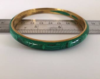 Bella Malachite Bangle With Turquoise Resin Stones