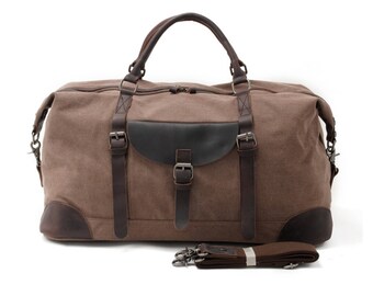 Leather Duffle Bag, Weekender Bag Mens, Waxed Canvas Duffle Bag, Man Duffel Bag, Mens Leather Weekend Bag, Personalized Duffle Bag, Gym Bag