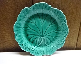 Wedgwood Green Majolica Plate/Small/Pottery/Collectable/Vintage/1950s