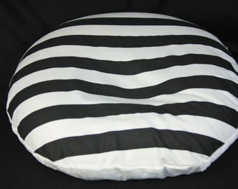 Boppy Lounger Cover- Black & White Stripe With Minky Underside