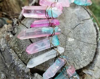 Deep Sea Mermaid Crown, Crystal Crown, Gypsy Crown, Quartz Tiara, Wedding Crown, Wedding, Bridal Crown, Festival, Crystal Tiara, Altar