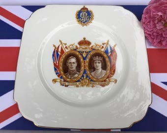 Coronation side plate King George VI & Queen Elizabeth, the Royal Family, souvenir memorabilia
