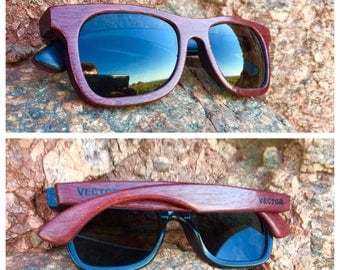 Vector Purple Heart wood sunglasses