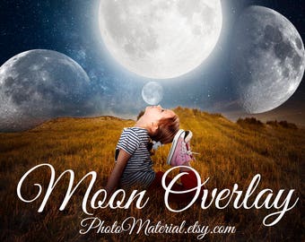 Moon overlay Photography overlays Photoshop Overlays Sky Backdrop
