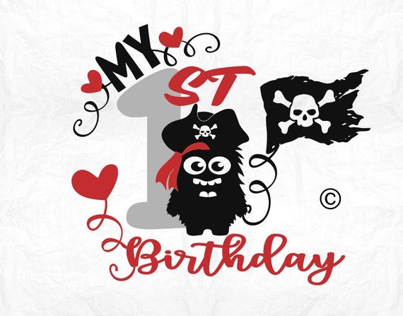 Download 1st birthday monster pirate SVG Clipart Cut Files Silhouette