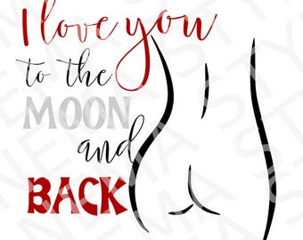 Download I love you to the moon and back svg | Etsy