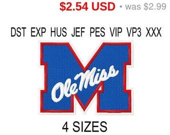 TODAY SALE 15% Ole Miss Rebels logo machine embroidery design / embroidery designs / INSTANT download machine embroidery pattern