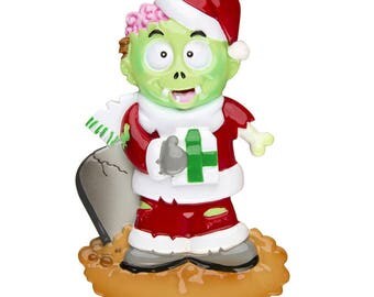 Zombie Personalized Christmas Tree Ornament