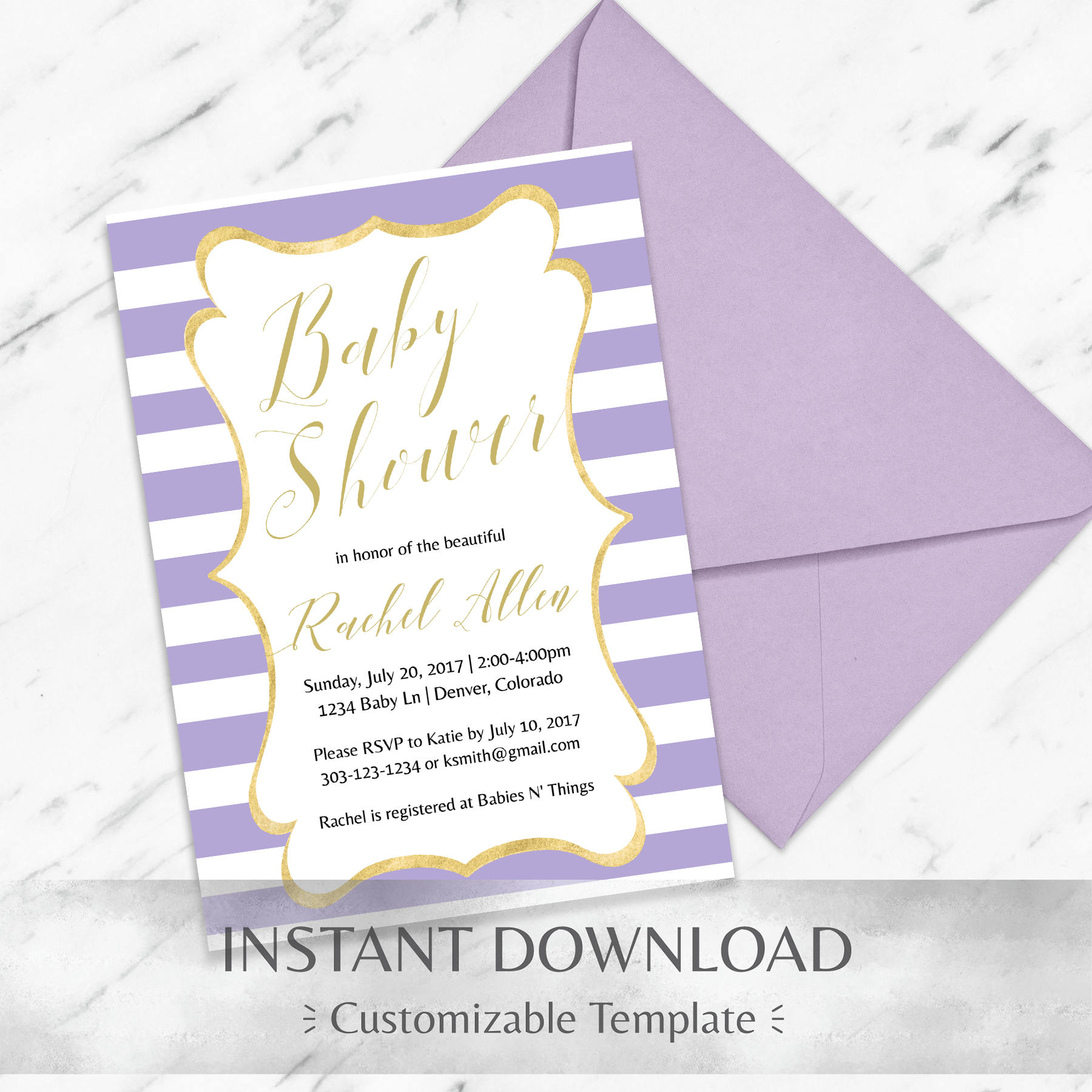 instant download baby shower invitations lilac striped baby shower invitation template instant download instant download baby shower invitations lilac striped baby shower invitation template instant download
