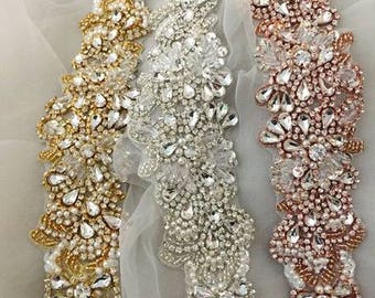 Ultra Luxurious High Quality Custom Bridal Sash/Belt Rose Gold, Gold, Silver