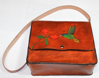 leather handbag tooled