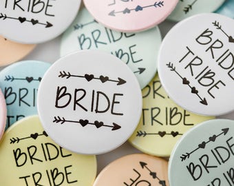 5,10,15,20x Hen party badges. Bride Tribe Badges 38mm.9 Bride Tribe & 1 Bride Badge. Hen do badge. Hen night badge. Team Bride. Bride Tribe