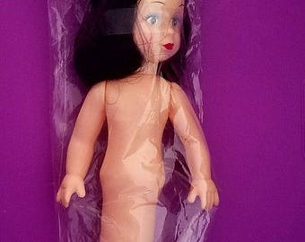 Darice Toilet Tissue Doll Cover Girl 10" tall. Black Hair. 1228-1. Plastic Craft Doll.