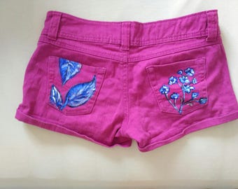 Hand-painted short pants/handpainted short shorts