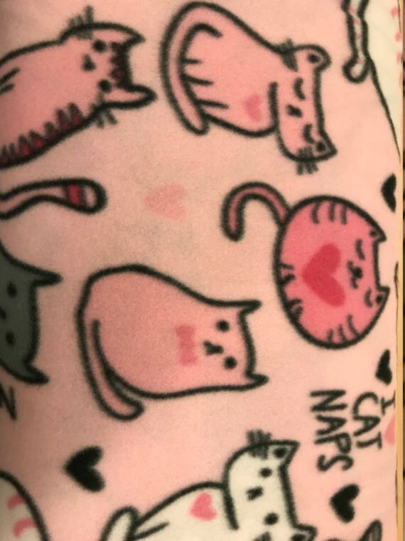 Pink Cats Fleece Fabric is 58 60 wide and 100