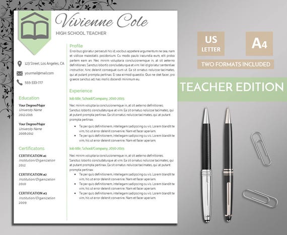 teacher resume template teacher resume cover letter