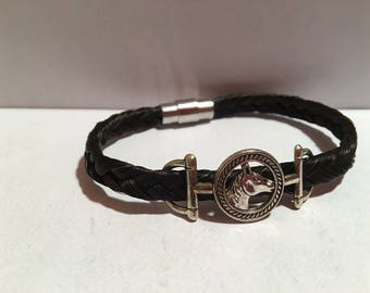 Bracelet cordon ajustable CHEVAL en argent 925, Plaqué Or, Plaqué Or Rose