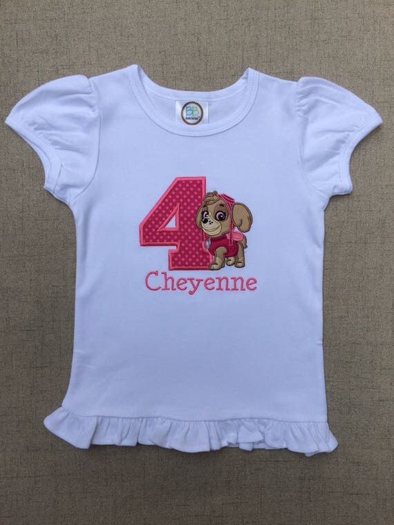 skye paw patrol birthday shirts