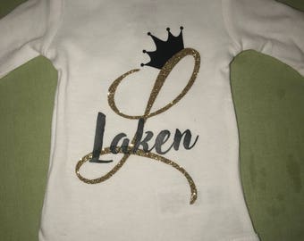 Custom Initialed baby onesies