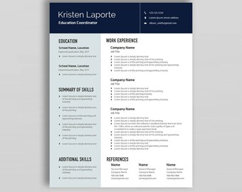 Modern Resume Template and Cover Letter Template for Word