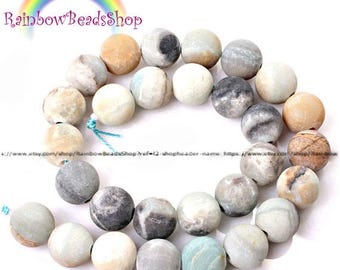 discount -10% Frosted Matte Blue Amazonite Beads, Gemstone Beads, Round Natural Beads, 4mm 6mm 8mm 10mm 12mm