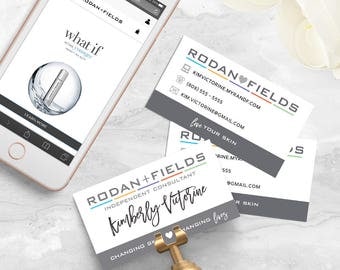 Rodan and Fields Business Card Personalized Digital File | Gray Hearts