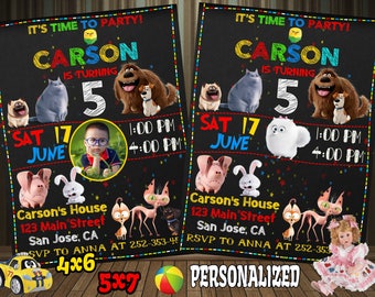 Secret Life of Pets Invitation, Secret Life of Pets, Secret Life of Pets Party, Secret Life of Pets Invite, Secret Life of Pets Birthday