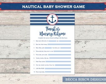 Nautical Baby Shower Memory Game Nautical Baby Shower