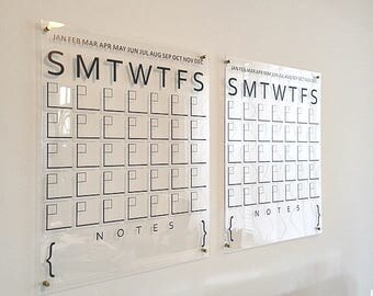 Acrylic Calendar, Wall Calendar, Dry Erase Calendar, Large Wall Calendar