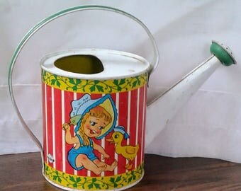 Ohio Art Tin Litho Watering Can Sprinkler Can