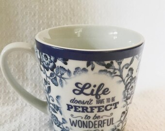 Blue and White Coffee Mug